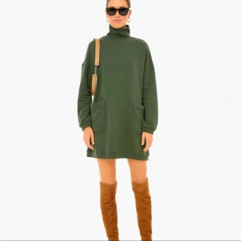 Tuckernuck Pomander Place Green turtleneck dress